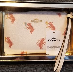 NWT Coach Pig Wristlet